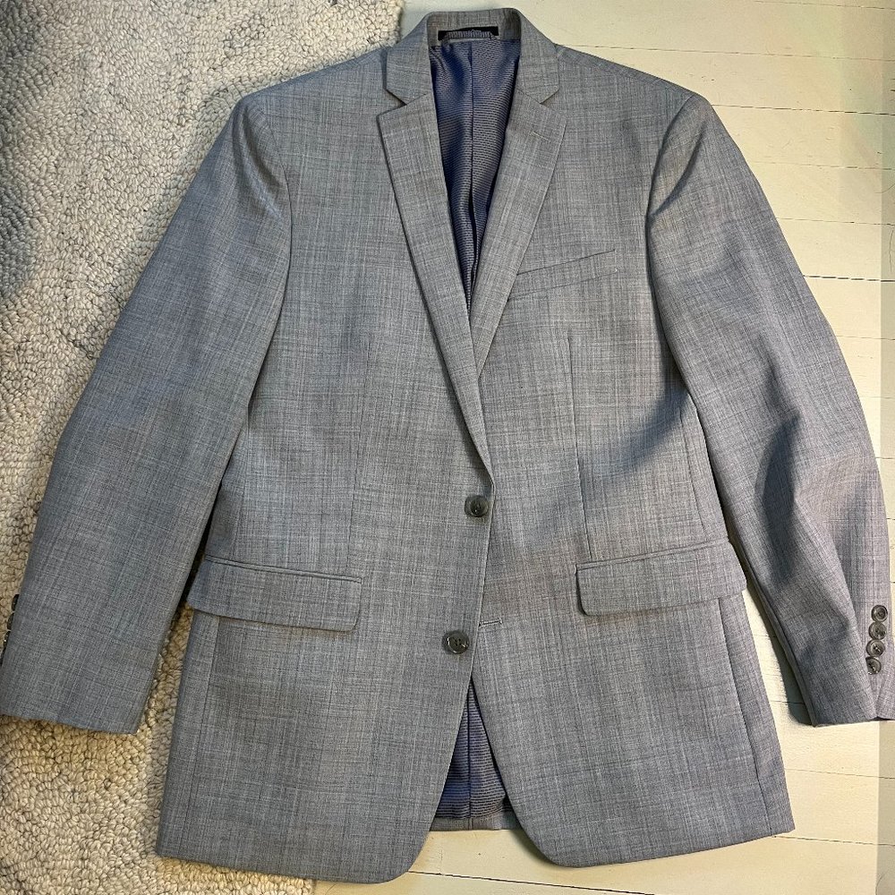 Bar III Light Gray Suite 34/30 Pants 40R Jacket Slim Fit
